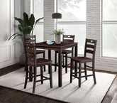 Lubbock 5 Pc. Counter Ht. Table Set Model Fm3419Ex-Pt-5Pk-Chair By Furniture Of America
